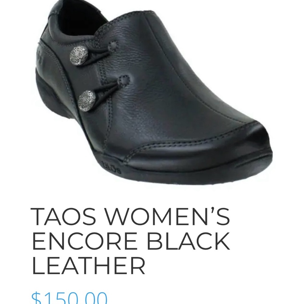 Taos Encore Black Leather Clog Shoes Size 9.5